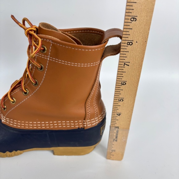 VTG LL Bean Boots Womens 8 "D M" Brown Leather Duck Boots Made in Maine 90s/00s - Picture 7 of 8